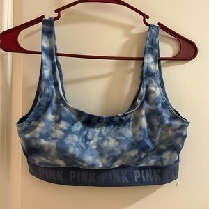 PINK Victoria's Secret Blue Tie-Dye Sports Bra